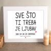 CAP0077 Sve sto ti treba je ljubav Poster vodoravni poklon