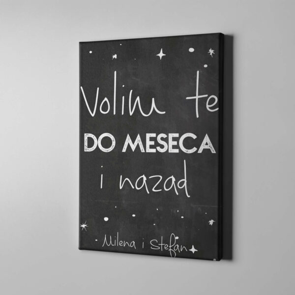 CAP0095 Volim te do meseca i nazad Canvas uspravno poklon