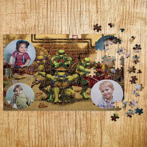 PUZ0024 Poklon puzzle Foto kolaz Nindza Kornjace poklon