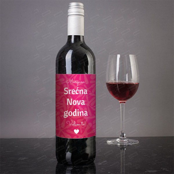 VIN0040 Srecna Nova godina volim te poklon vino 3 poklon