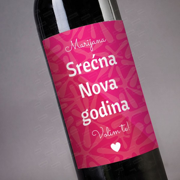 VIN0040 Srecna Nova godina volim te poklon vino poklon