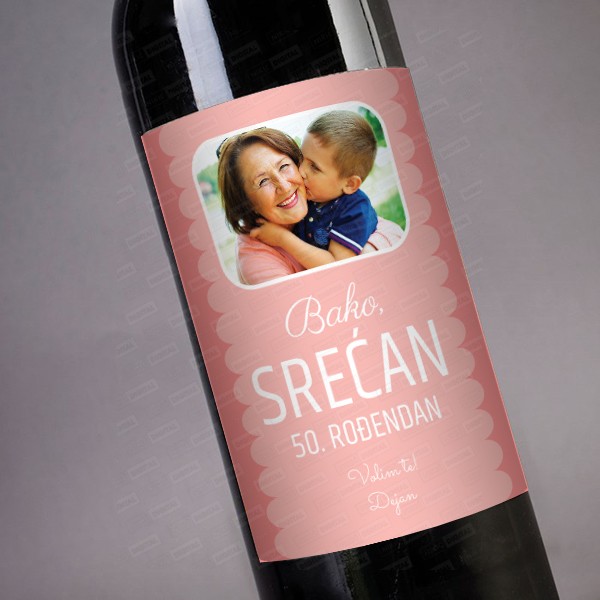 VIN0043 Bako srecan ti 50.rodjendan poklon vino poklon